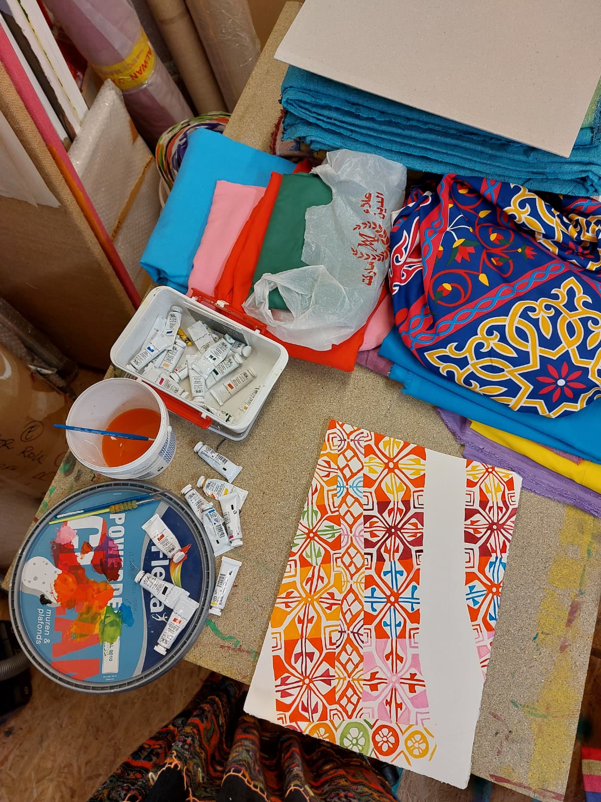Back in the studio: another translation of an embroidered piece of a dress from Sinai that I found in Fayoum, Egypt